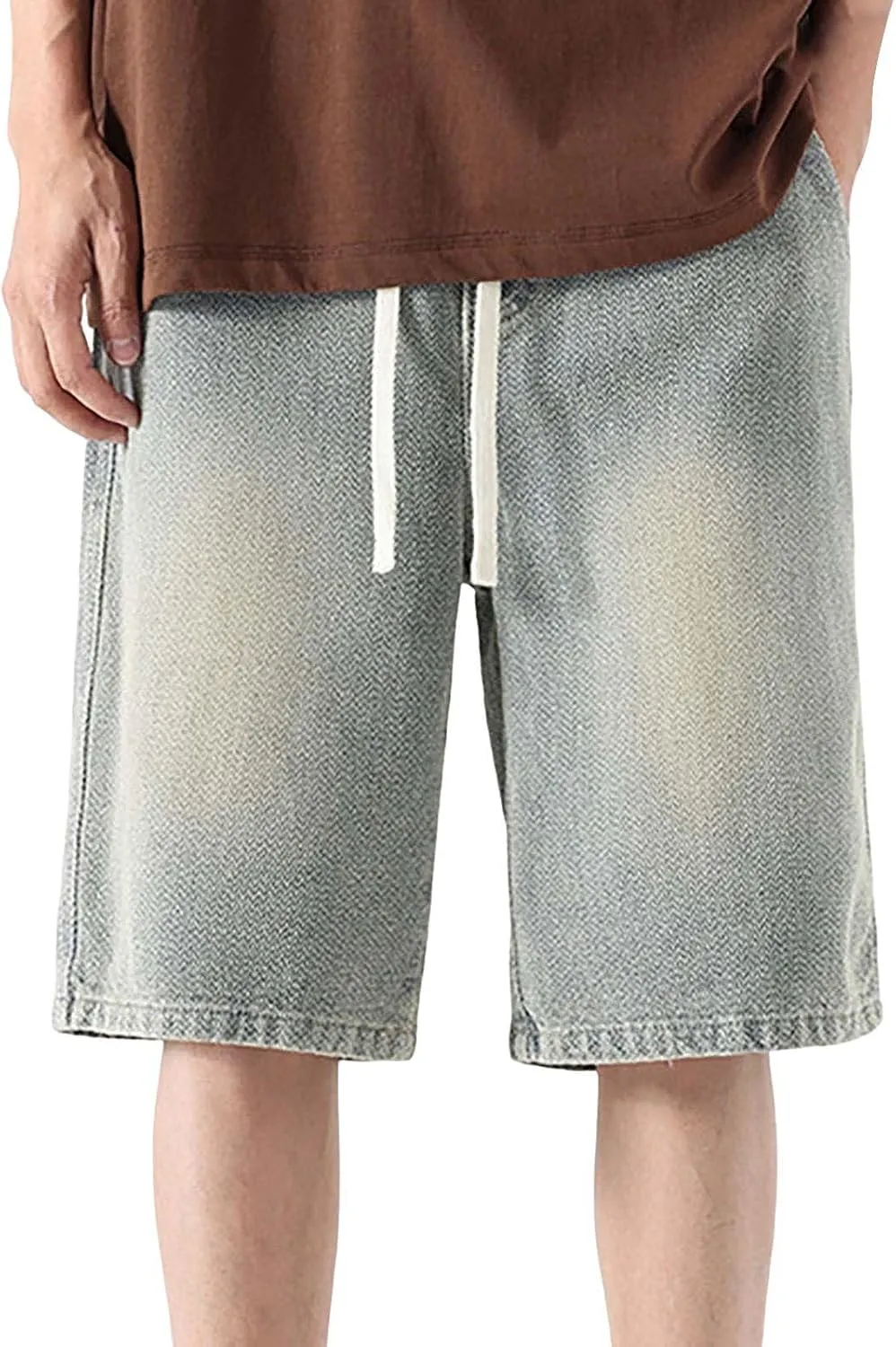 Denim Jorts for Men 2024 Skinny Stretch Lightweight Shorts Stretch Hiking Cargo Shorts Big & Tall