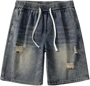 Denim Jorts for Men 2024 Skinny Stretch Lightweight Shorts Stretch Hiking Cargo Shorts Big & Tall