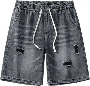 Denim Jorts for Men 2024 Skinny Stretch Lightweight Shorts Stretch Hiking Cargo Shorts Big & Tall