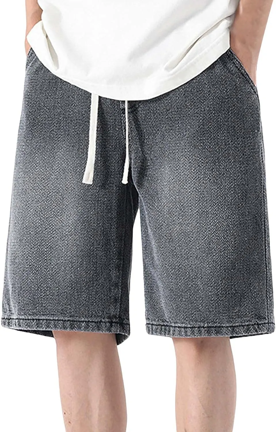 Denim Jorts for Men 2024 Skinny Stretch Lightweight Shorts Stretch Hiking Cargo Shorts Big & Tall