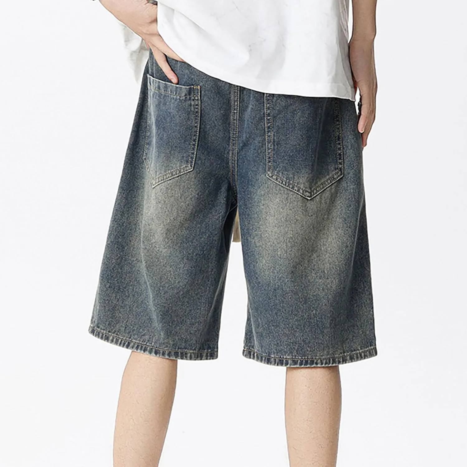 Denim Jorts for Men 2024 Skinny Stretch Lightweight Shorts Stretch Hiking Cargo Shorts Big & Tall