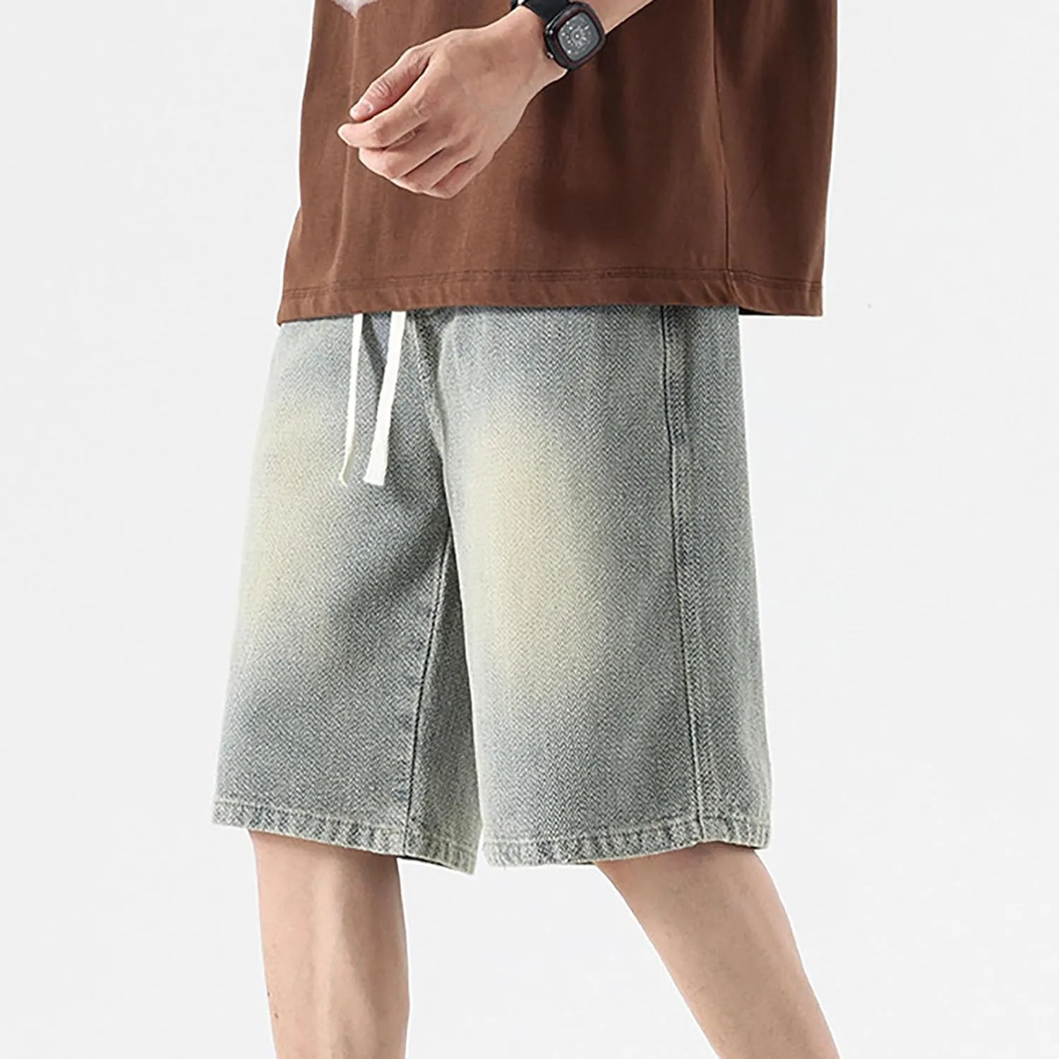 Denim Jorts for Men 2024 Skinny Stretch Lightweight Shorts Stretch Hiking Cargo Shorts Big & Tall