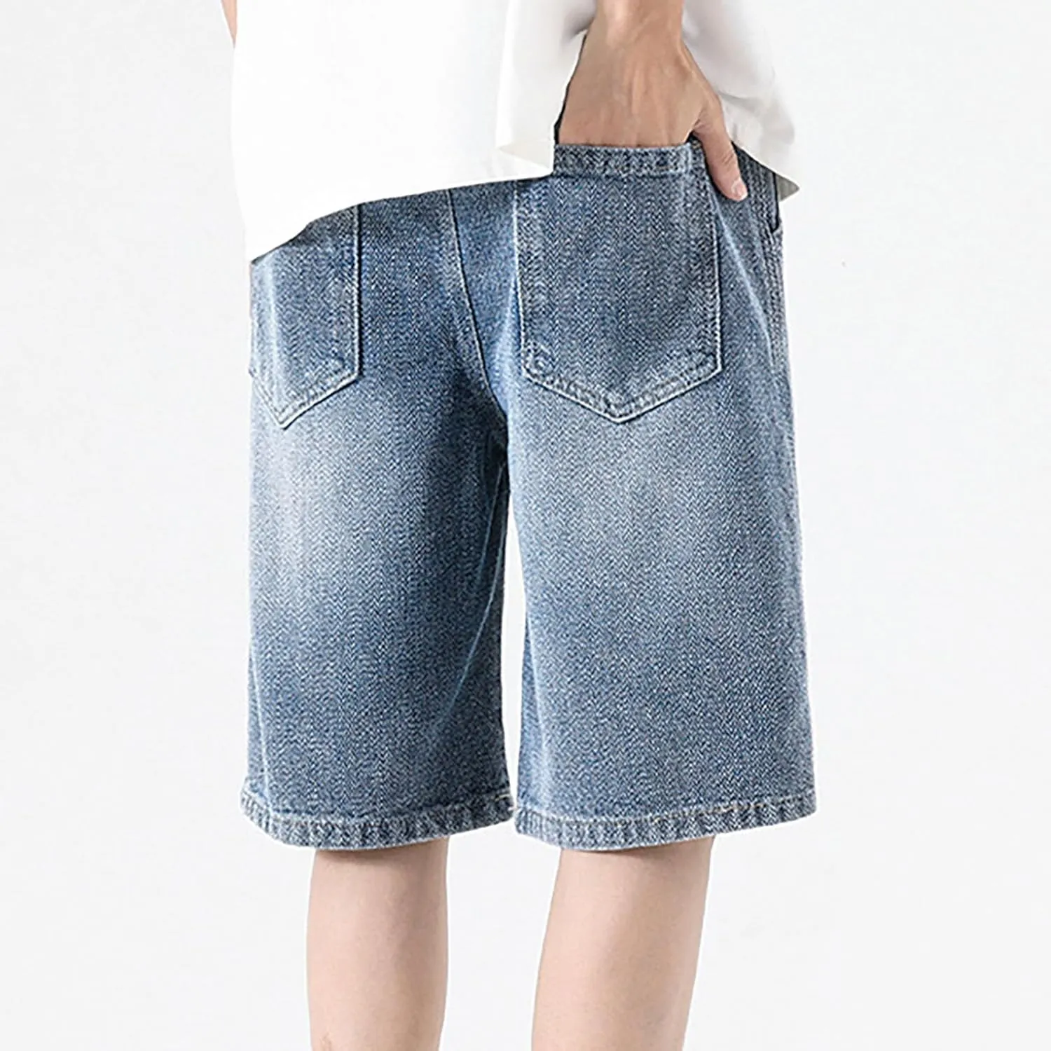 Denim Jorts for Men 2024 Skinny Stretch Lightweight Shorts Stretch Hiking Cargo Shorts Big & Tall