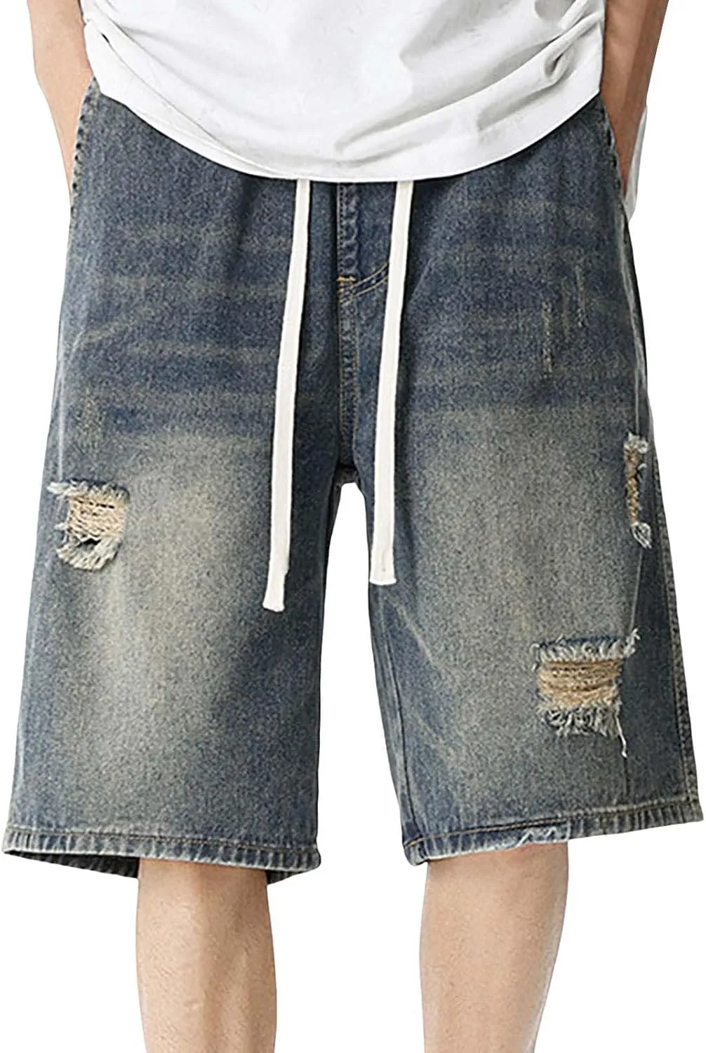Denim Jorts for Men 2024 Skinny Stretch Lightweight Shorts Stretch Hiking Cargo Shorts Big & Tall