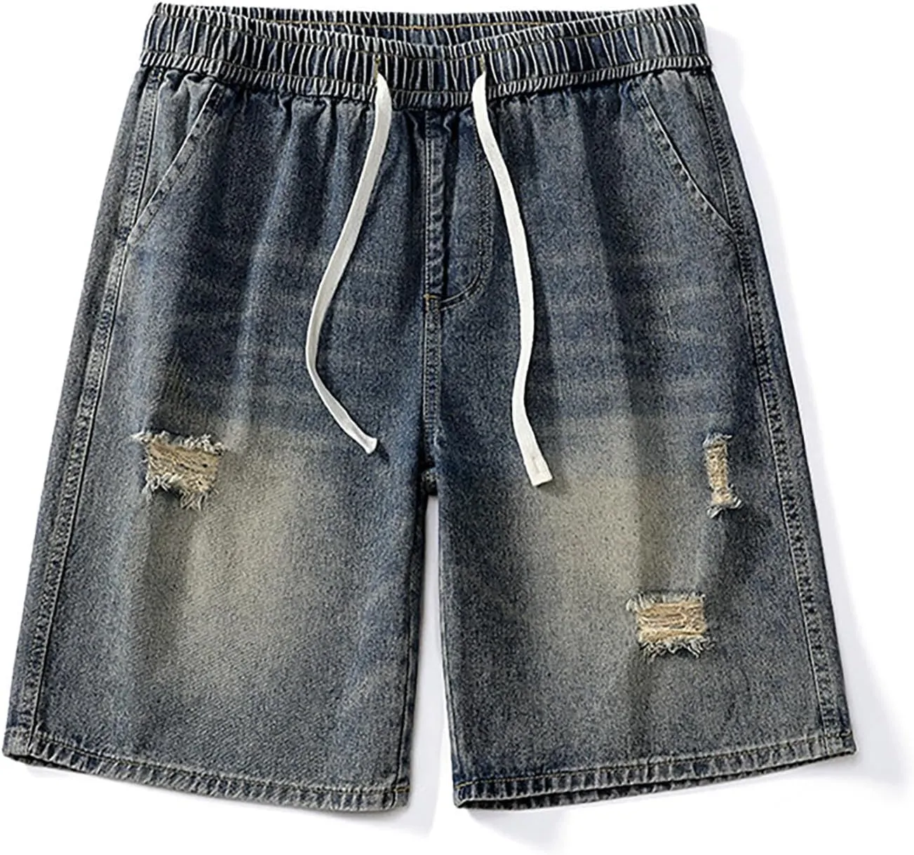 Denim Jorts for Men 2024 Skinny Stretch Lightweight Shorts Stretch Hiking Cargo Shorts Big & Tall