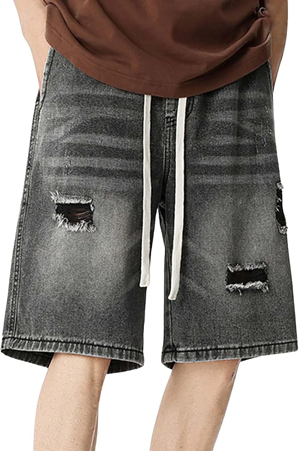 Denim Jorts for Men 2024 Skinny Stretch Lightweight Shorts Stretch Hiking Cargo Shorts Big & Tall