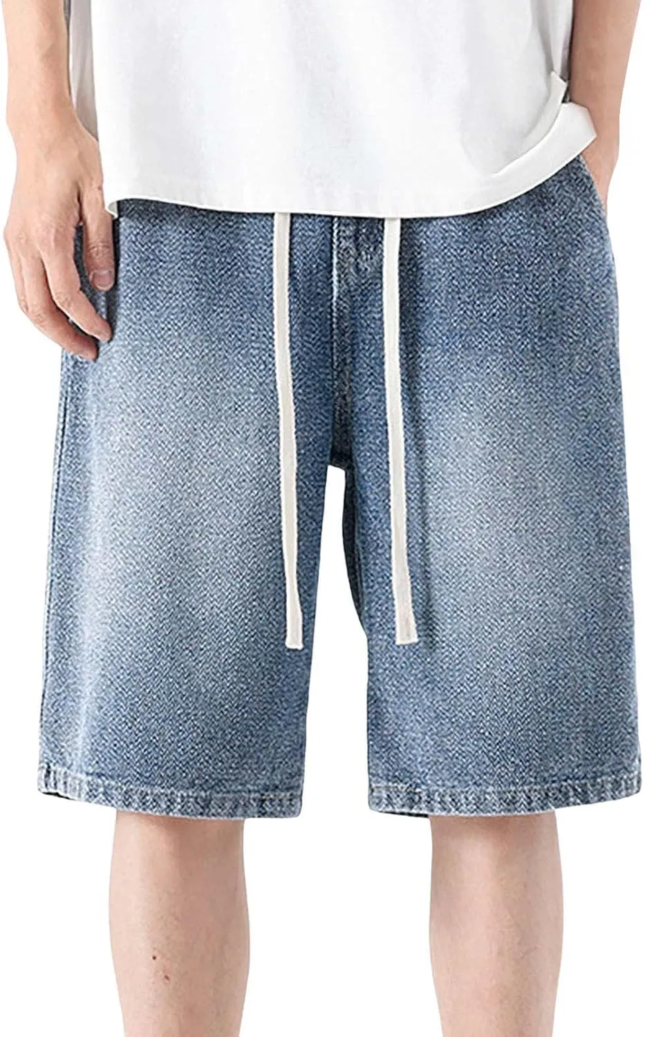 Denim Jorts for Men 2024 Skinny Stretch Lightweight Shorts Stretch Hiking Cargo Shorts Big & Tall