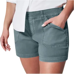 Denim Shorts Women High Waisted Twill Stretch Jean Shorts, Women Stretch Twill Shorts