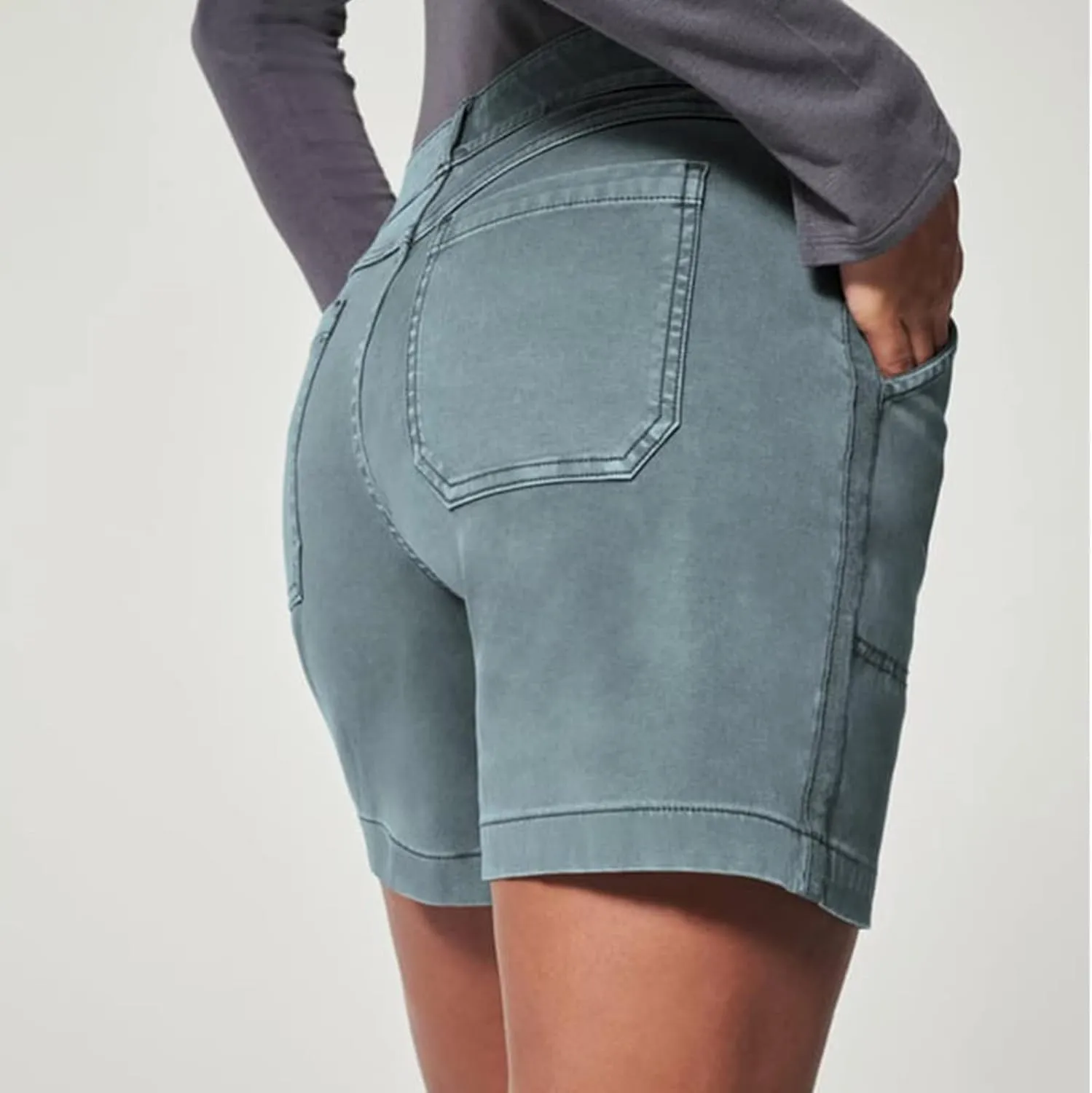 Denim Shorts Women High Waisted Twill Stretch Jean Shorts, Women Stretch Twill Shorts