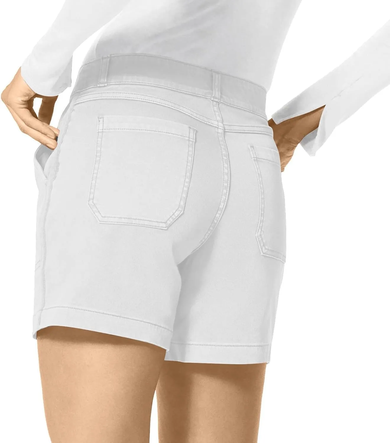 Denim Shorts Women High Waisted Twill Stretch Jean Shorts, Women Stretch Twill Shorts