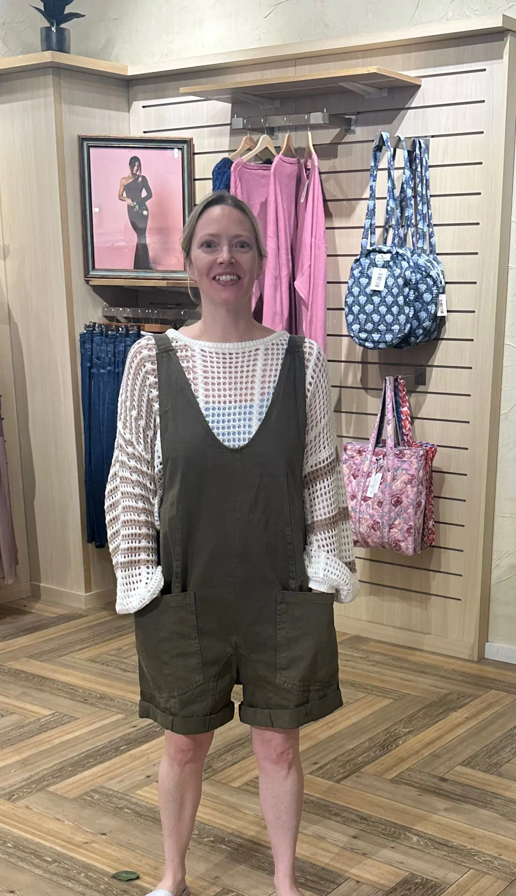 Denim Wide Leg Overall Romper In Olive By Together