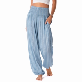 Denim Blue Tribal Harem Pants Sleek lines
