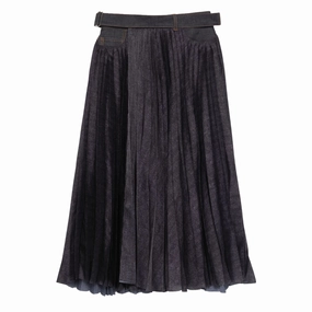 Denim Mix Skirt Earth Tones
