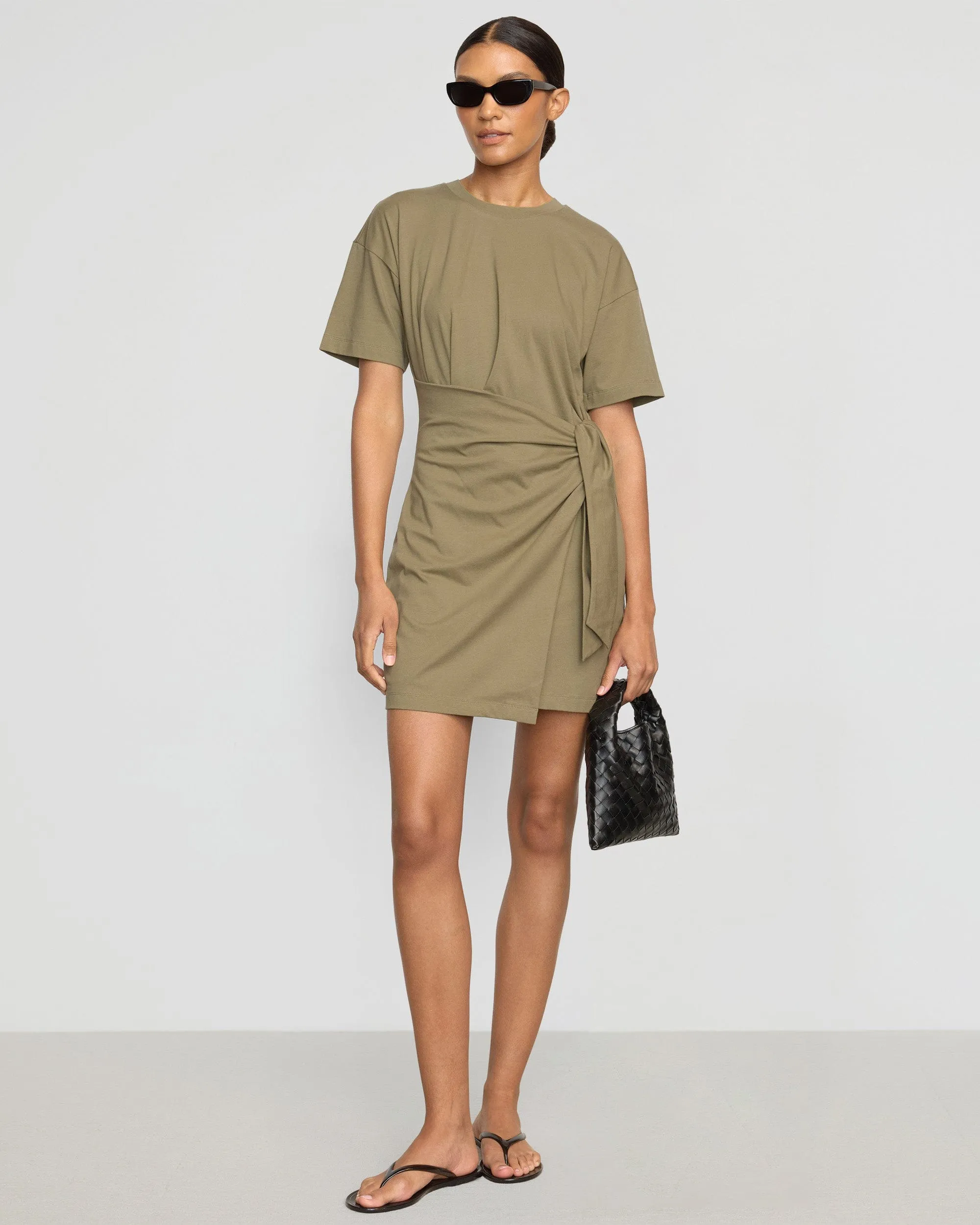 Wide Hemline Fallon Organic Cotton T-Shirt Wrap Dress