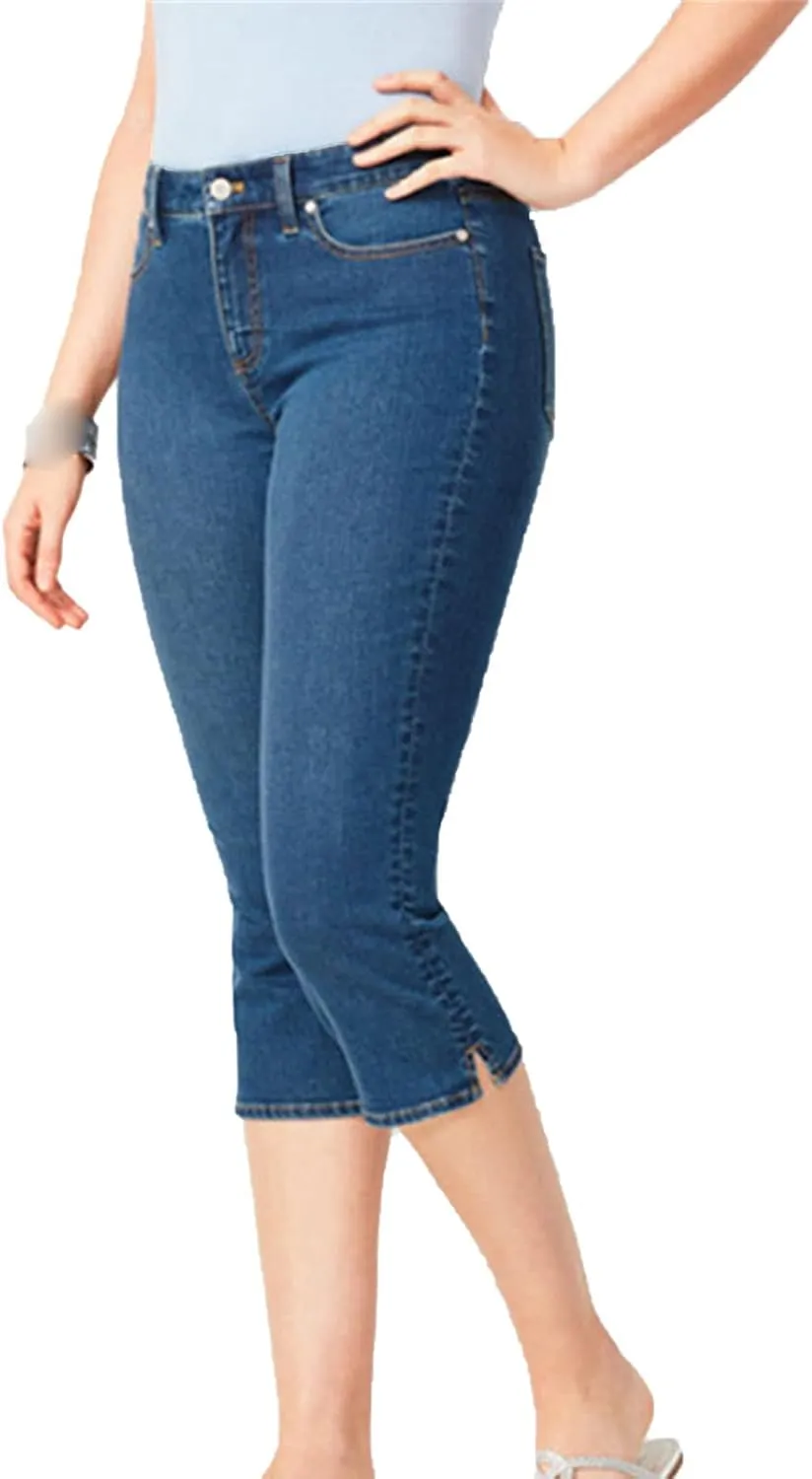 DGHM-JLMY Women's Slim Fit Denim Capri Pants Casual Skinny Slim Fit Stretch Capri Jeans Relaxed-Fit Ultra Soft with Pocket