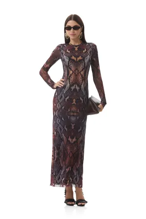 Versatile Style Didi Dress - Placed Umber Snake