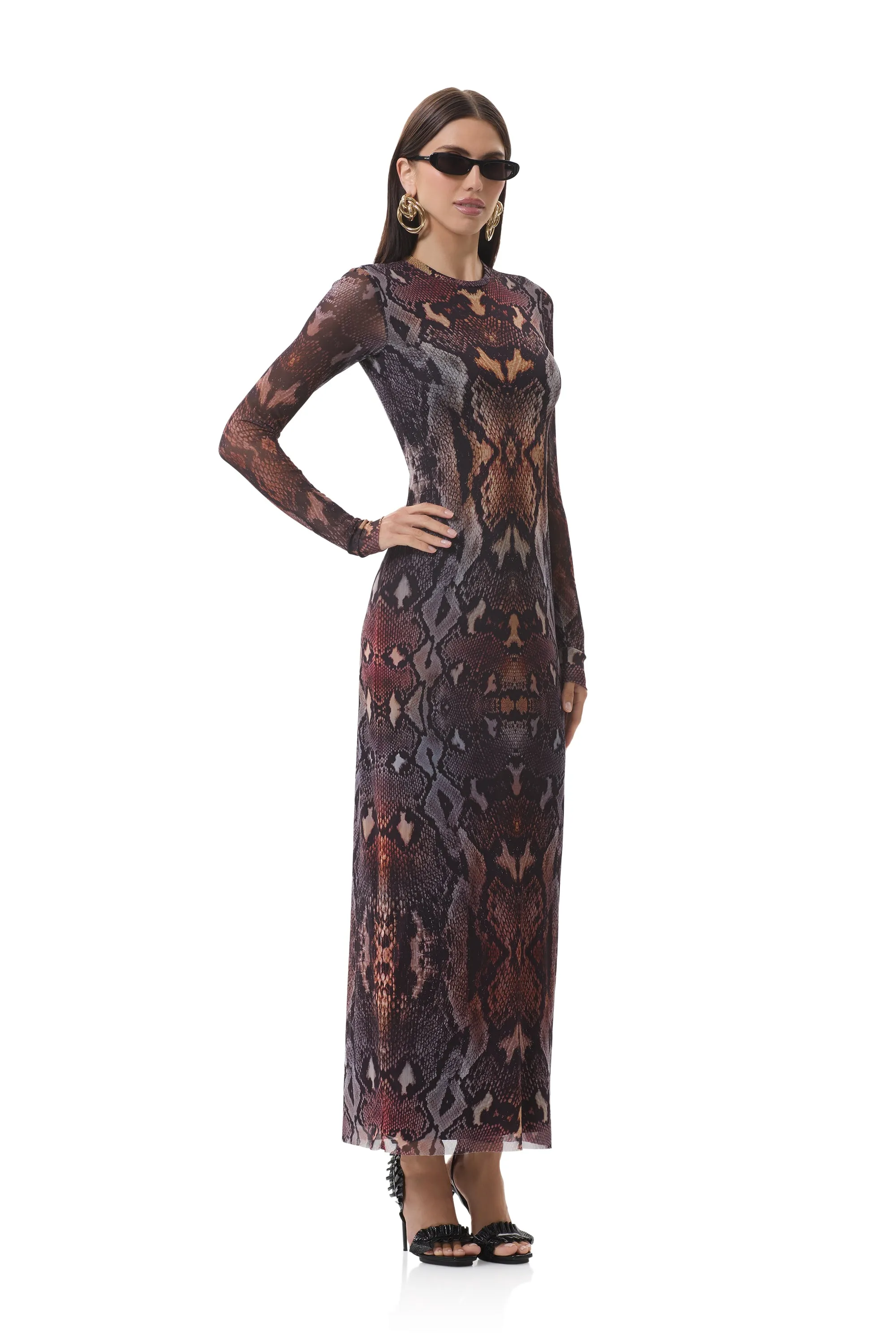 Beauty Zone Didi Dress - Placed Umber Snake