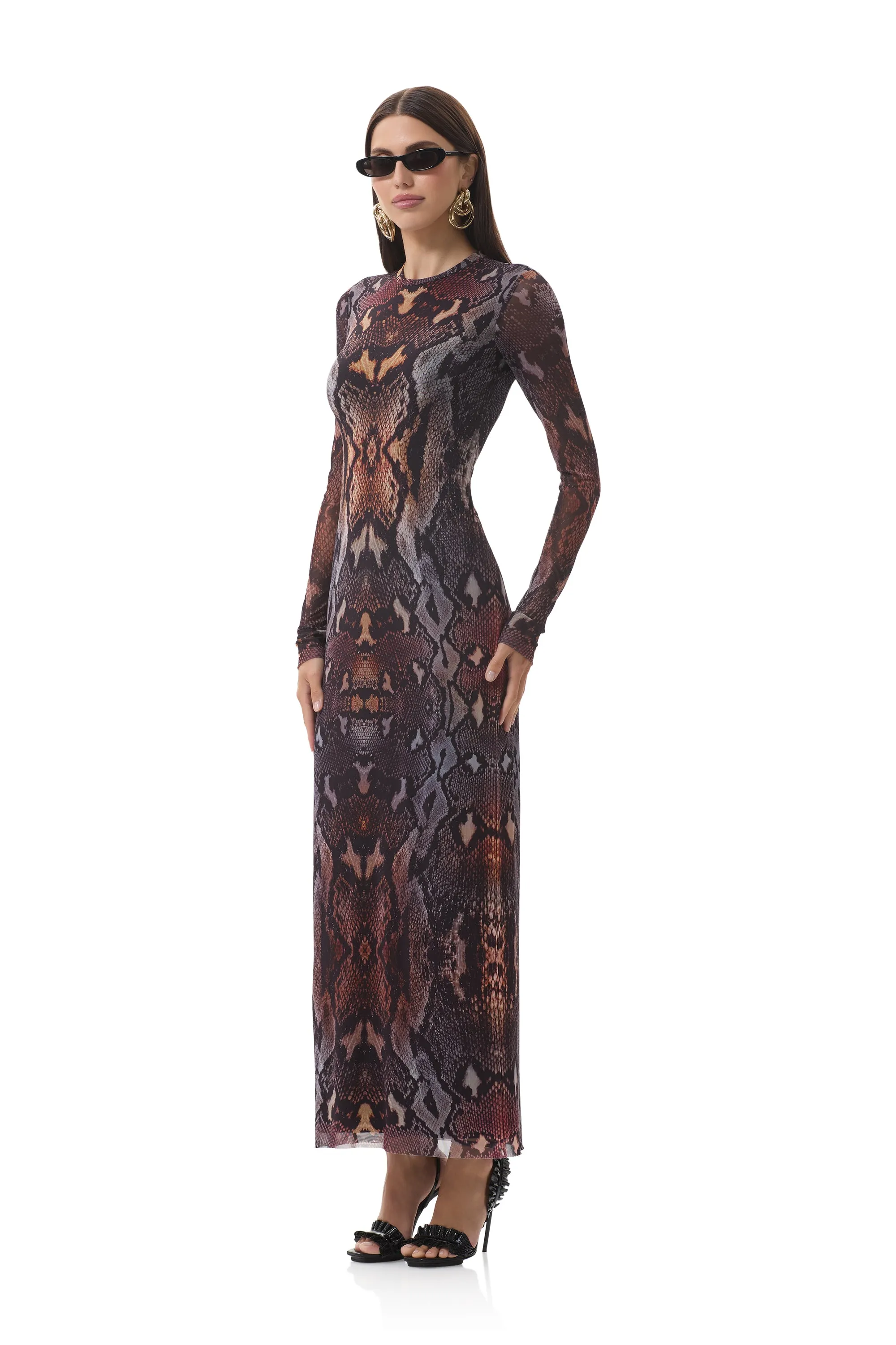 Travel Light Didi Dress - Placed Umber Snake