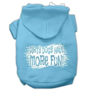 Dirty Dogs Screen Print Pet Hoodies Baby Blue Size Sm (10)