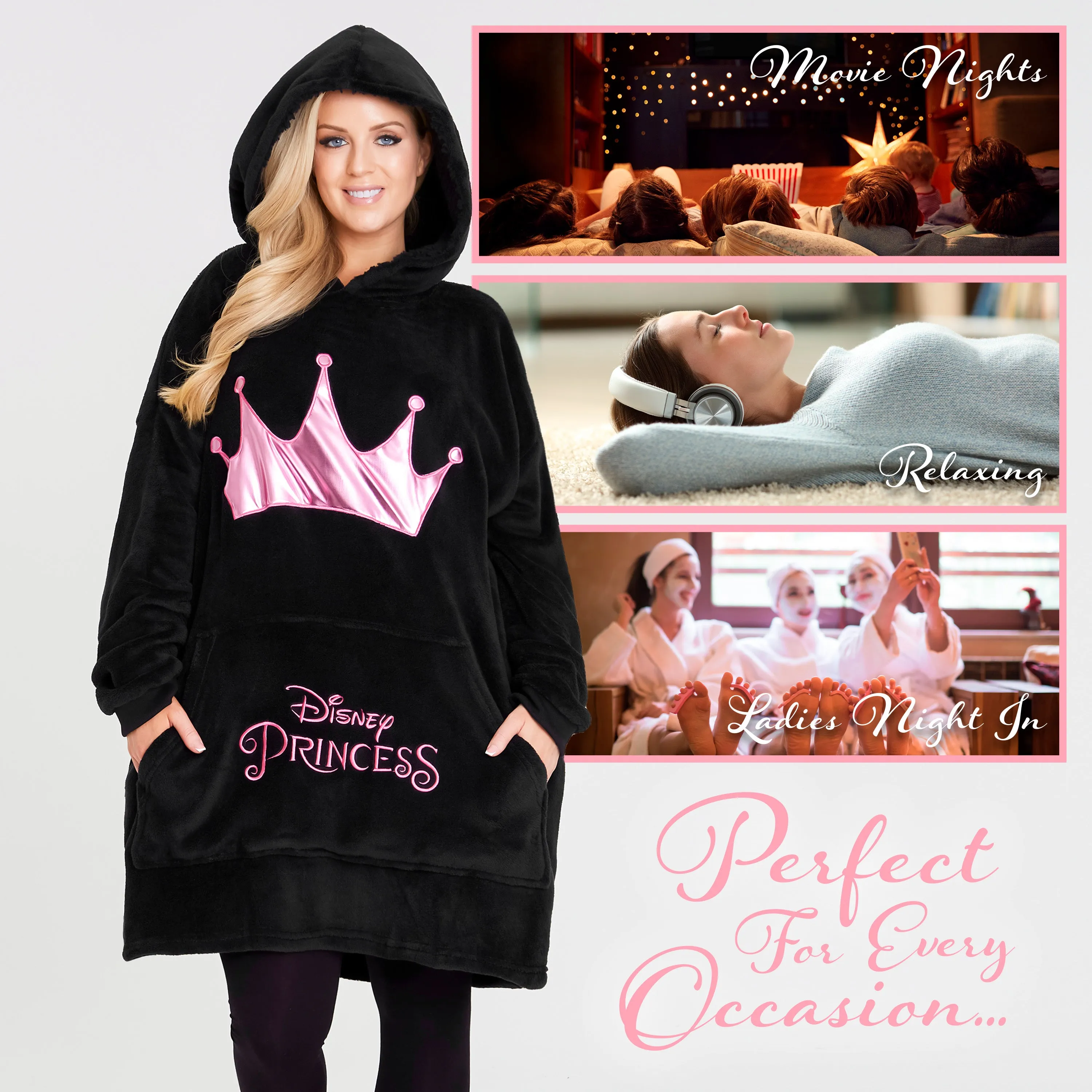 Disney Women's Hoodies, Oversized Blanket Hoodie - Princess
