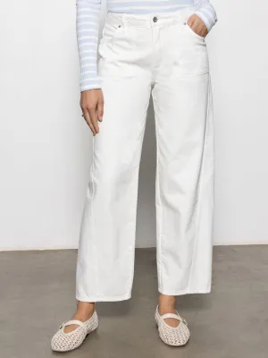 Layered Comfort District Column Standard Rise Ankle Jean Bleached White