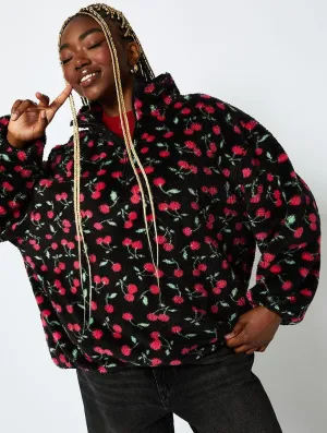 Ditsy Cherry Longline Fleece