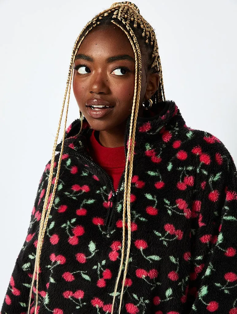 Ditsy Cherry Longline Fleece