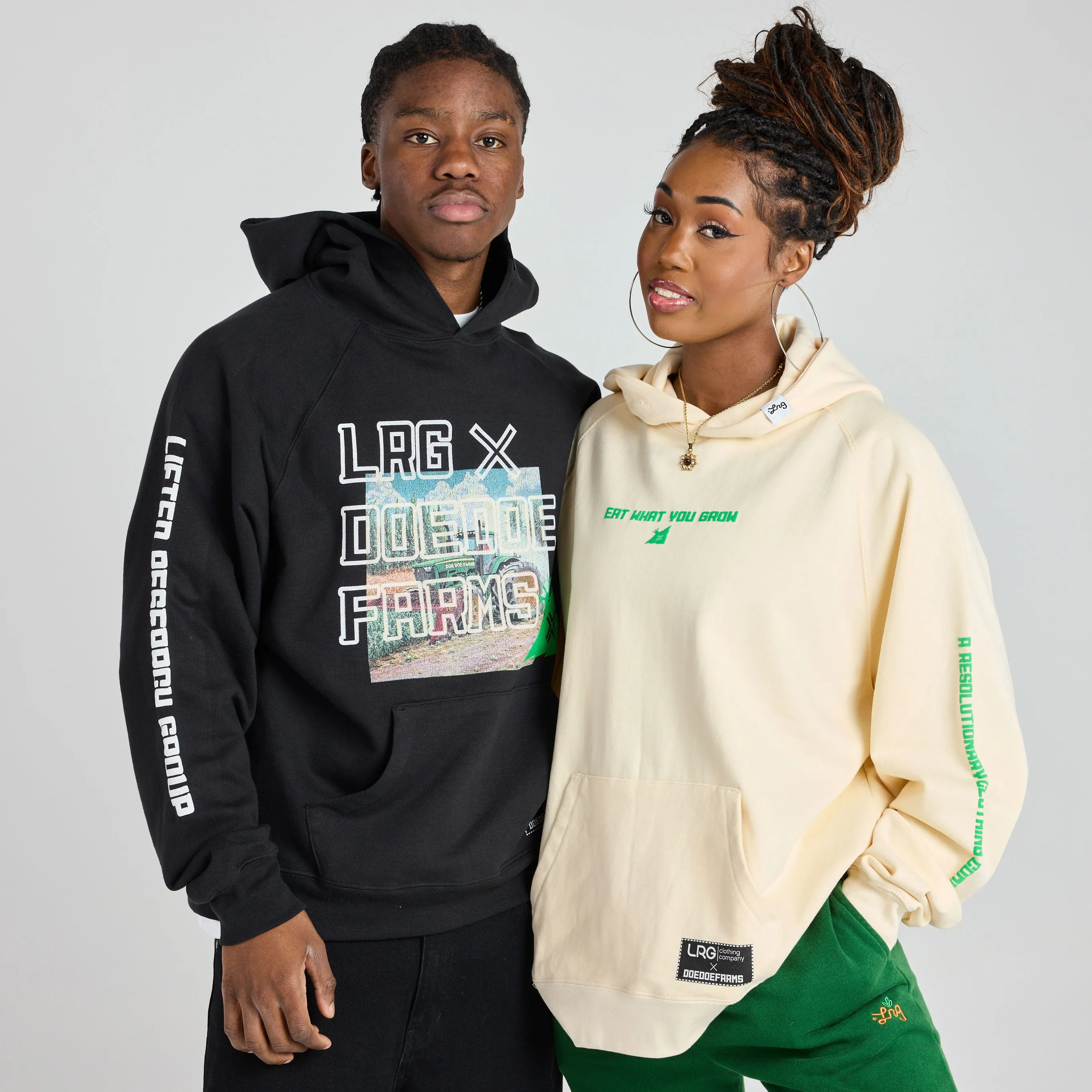 DOEDOE FARMS X LRG EAT WHAT YOU GROW HOODIE - OFF WHITE