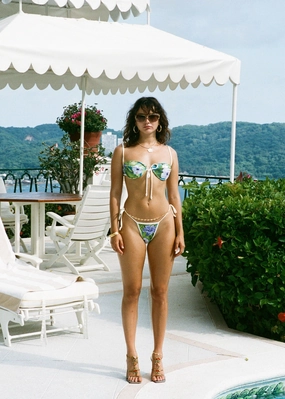 Dolce Vita Bikini Bottom | Las Flores Print NonRestrictiveCollar