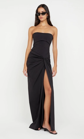 Stylish Waistband Summer Staple DOMENIC STRAPLESS DRESS - BLACK