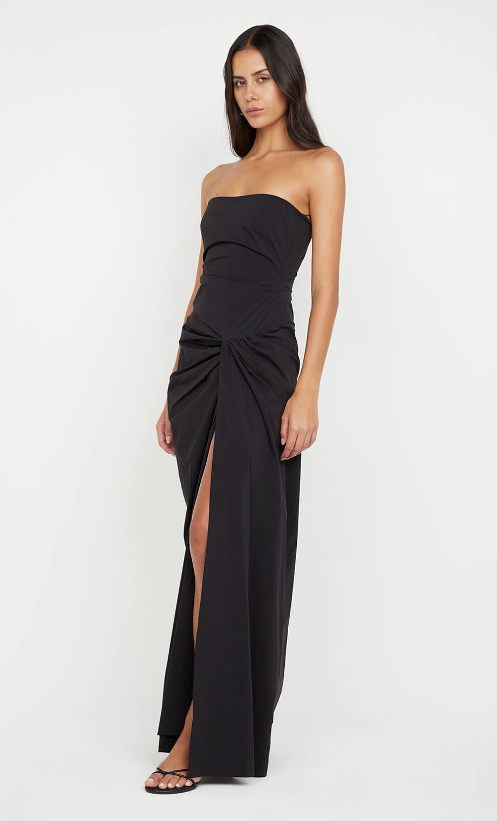 DOMENIC STRAPLESS DRESS - BLACK Scandi Clean Easy Layering