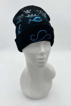 Doodle Beanie in Blue Ombre