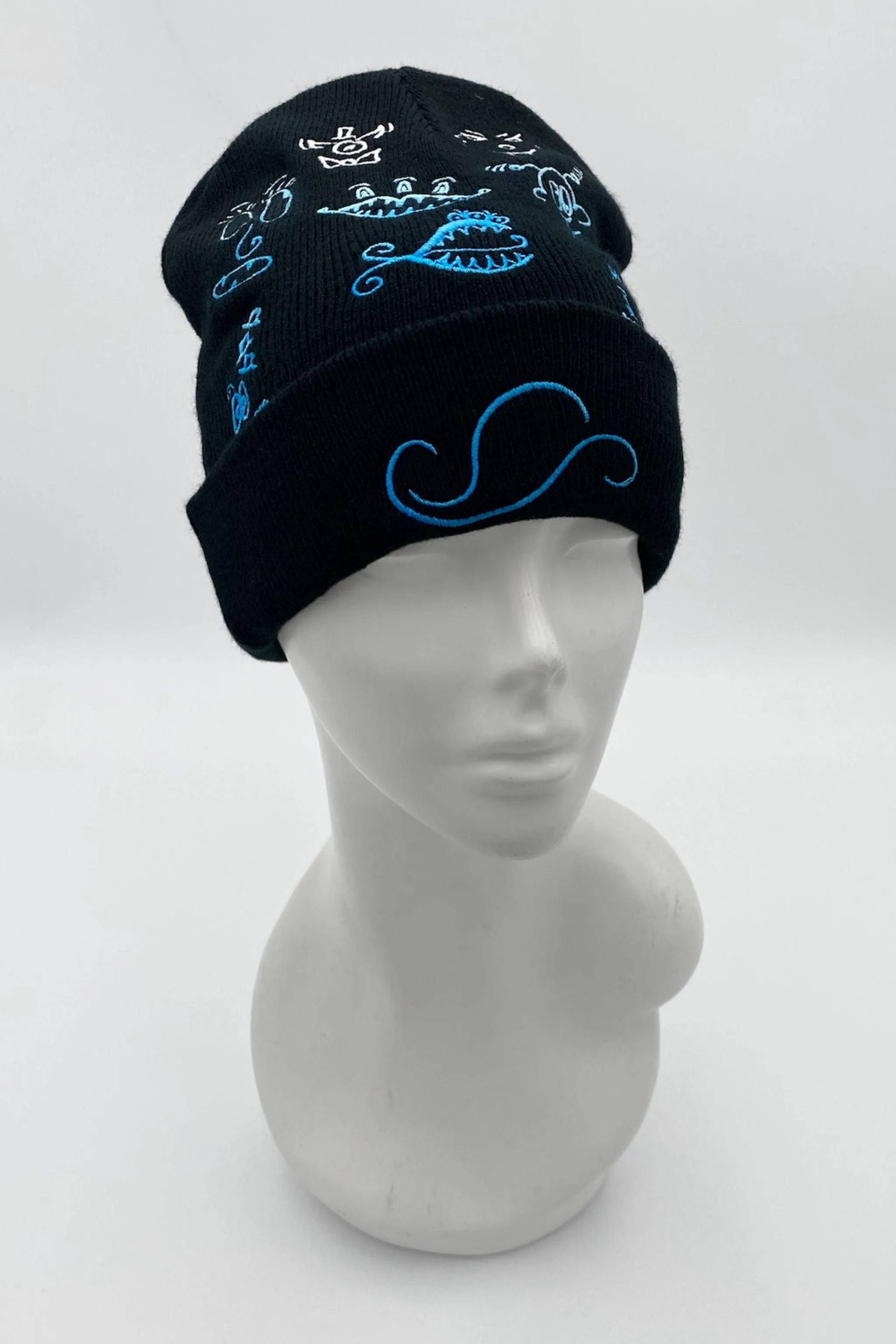 Doodle Beanie in Blue Ombre