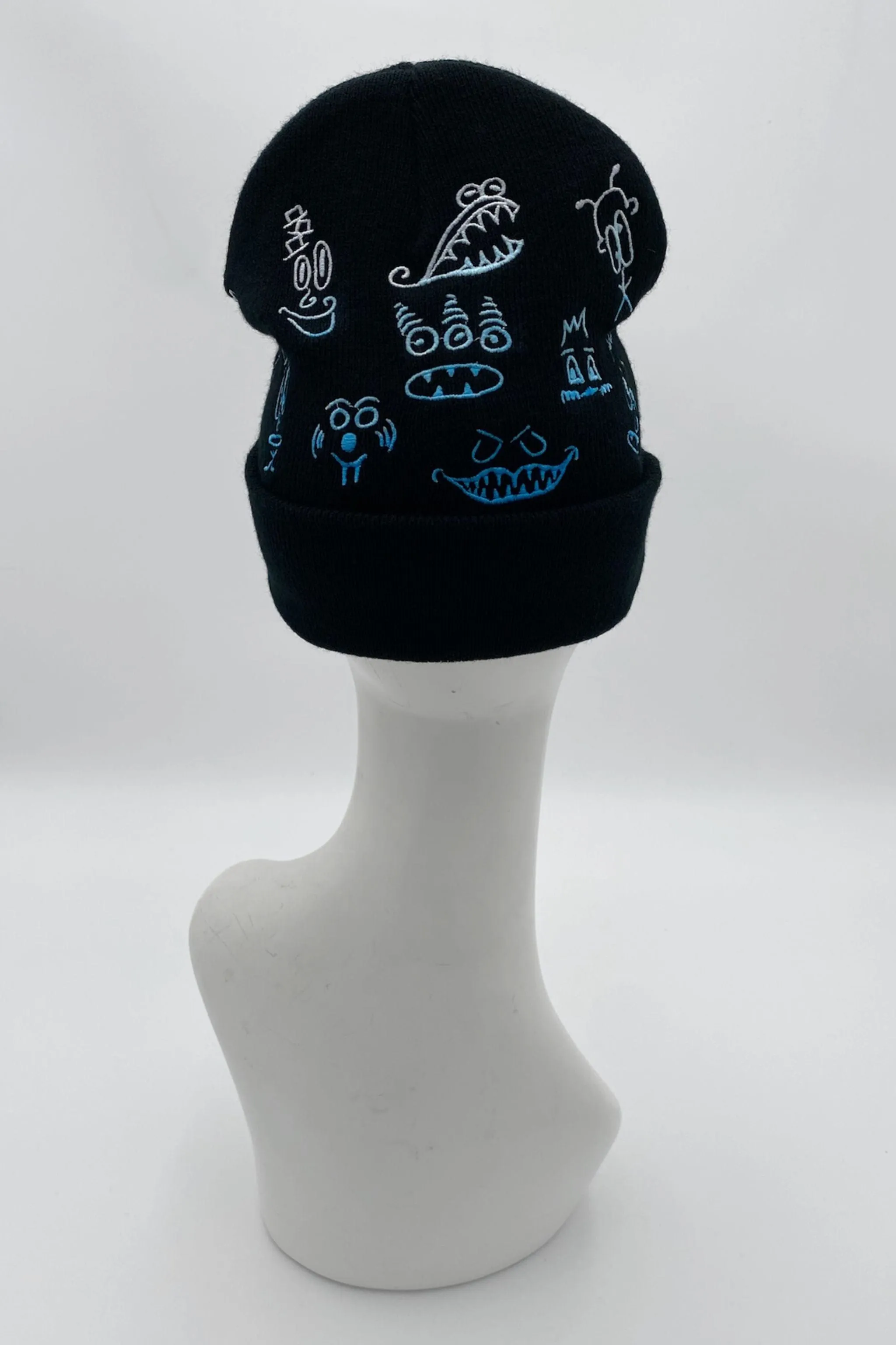 Doodle Beanie in Blue Ombre