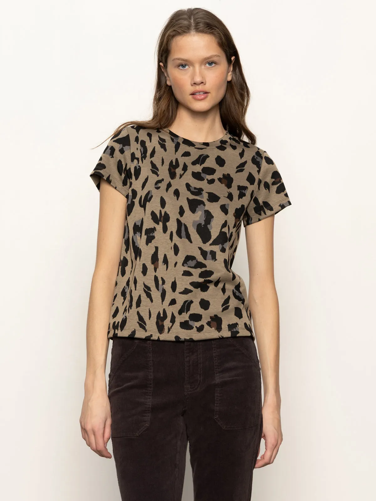 Double Knit Perfect Tee Winter Leopard Yarn Dyed Fabric