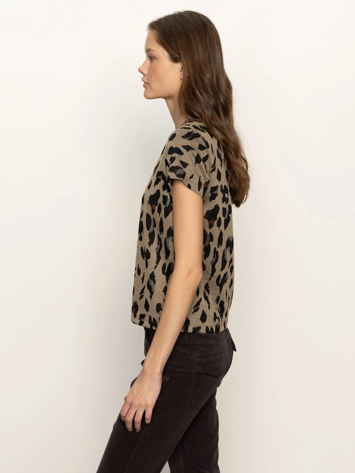 Double Knit Perfect Tee Winter Leopard Minimal Comfort Style