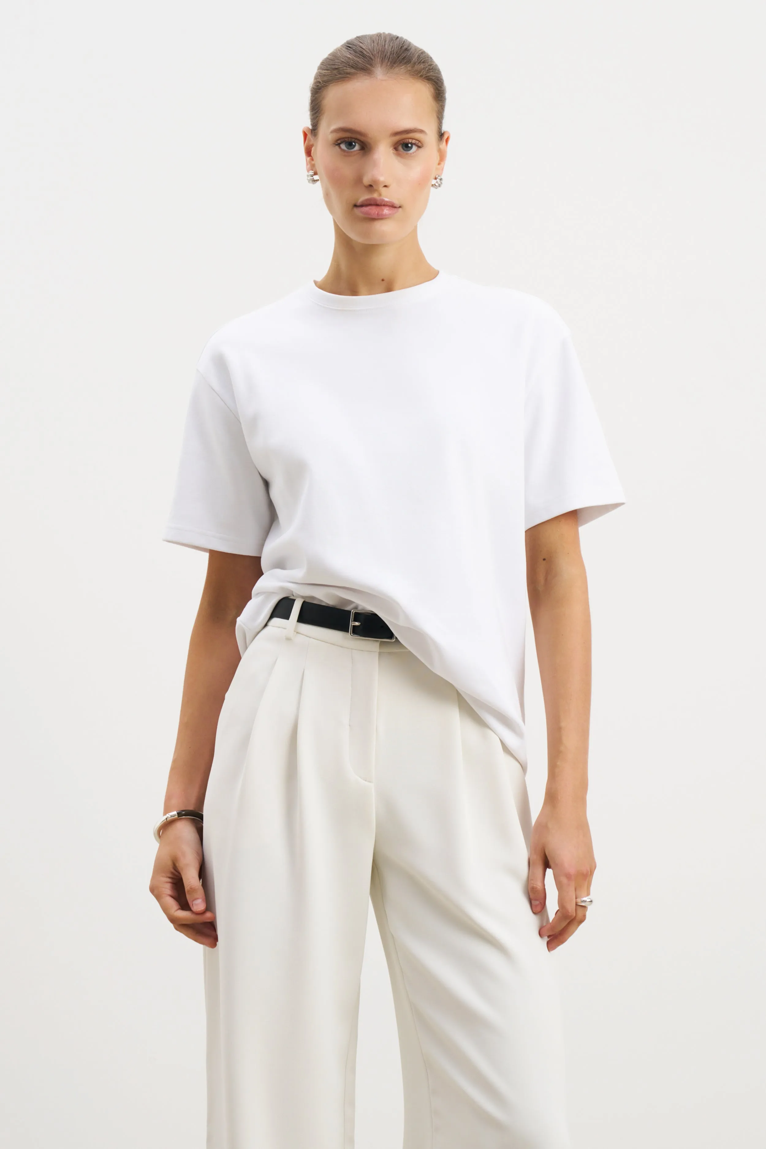 Oversized T Shirt - White Classic Polo