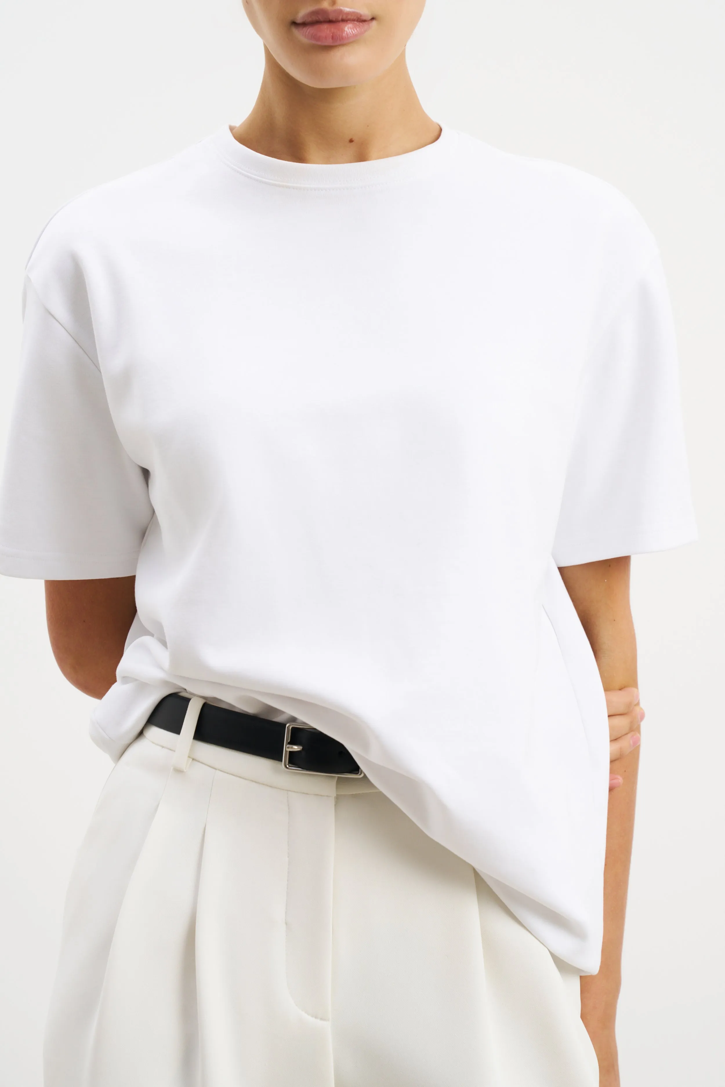 Oversized T Shirt - White AntiPillingTechnology Anti Pilling Treatment