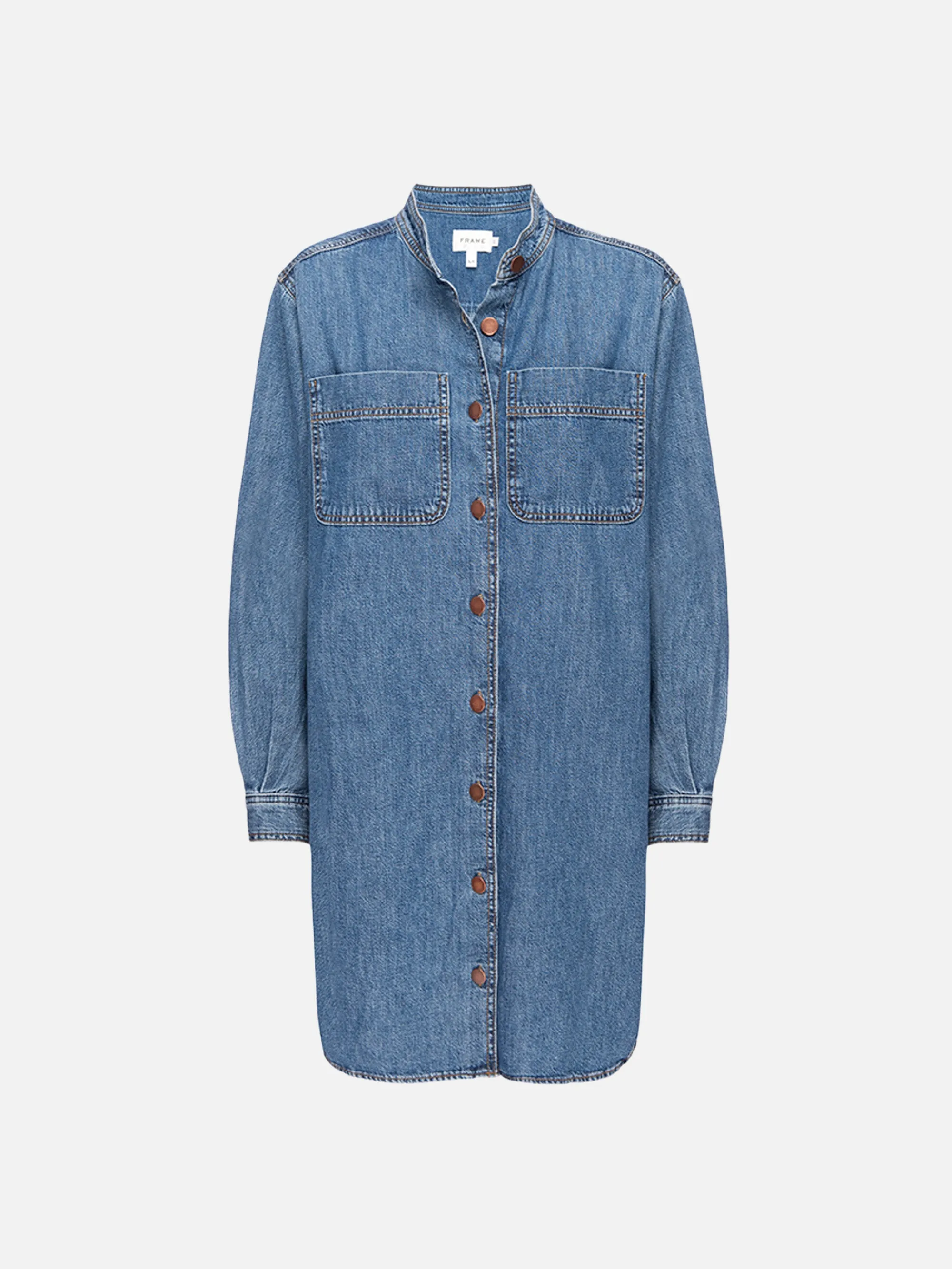 Double Pocket Shirt Dress -- Boy Blue