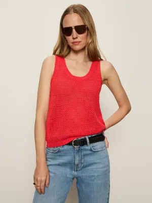 Breathable apparel Layered Style Mesh Stitch Shell Sweater Cayenne
