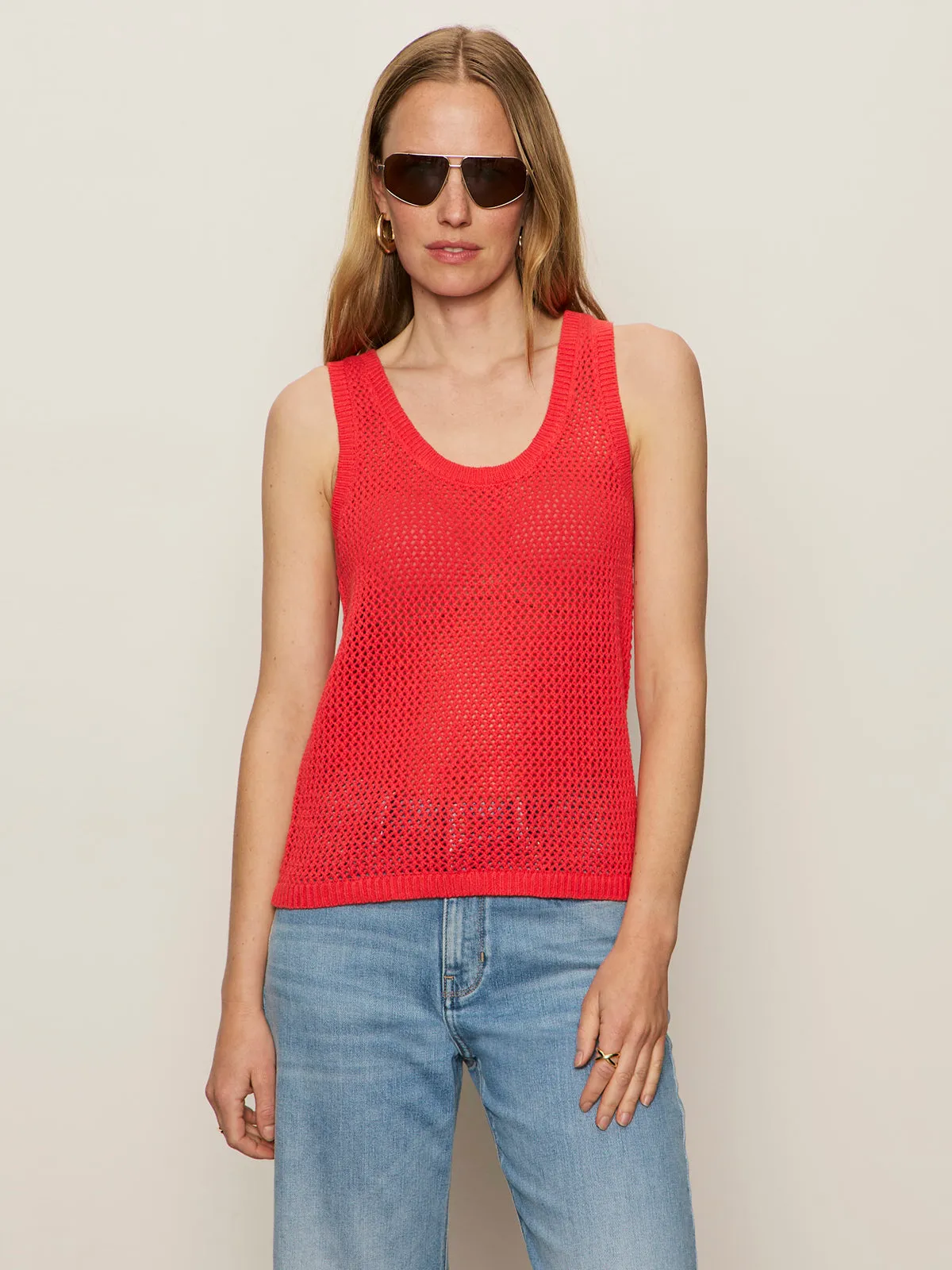 Fashion Comfort Everyday Fit Mesh Stitch Shell Sweater Cayenne
