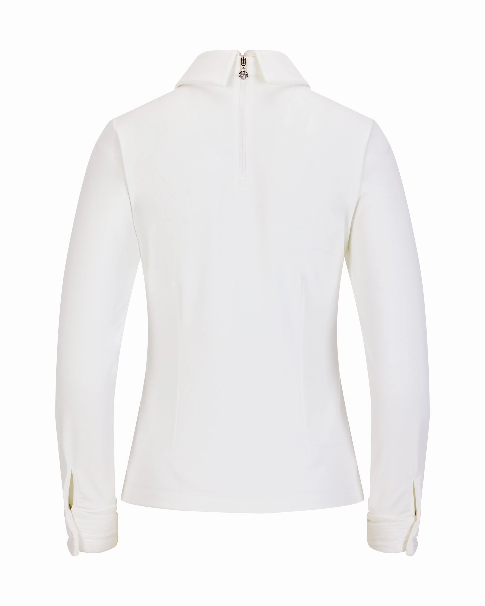 FasteningHood Stretch Fit Engineering Double chiffon ribbon collar T-shirt - Ivory