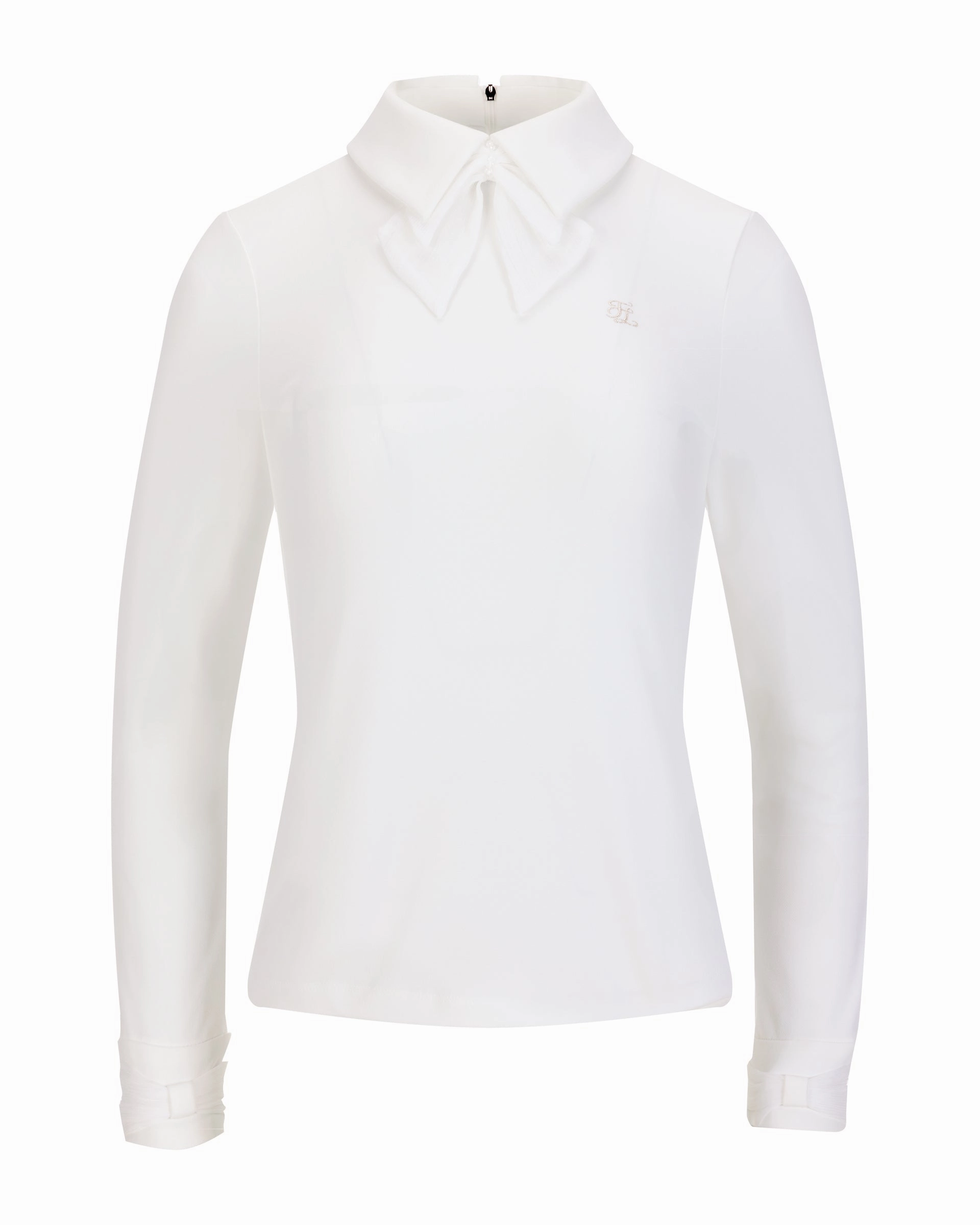 Double chiffon ribbon collar T-shirt - Ivory Classic Tank ChafeFreeEdging