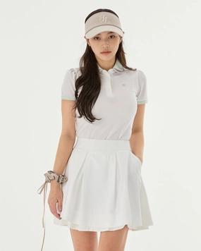 Double color collar t-shirt - White Formal Blouse Eco Conscious Packaging