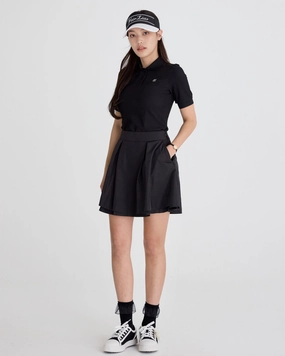 Reinforced Hems double layer flared skirt - Black