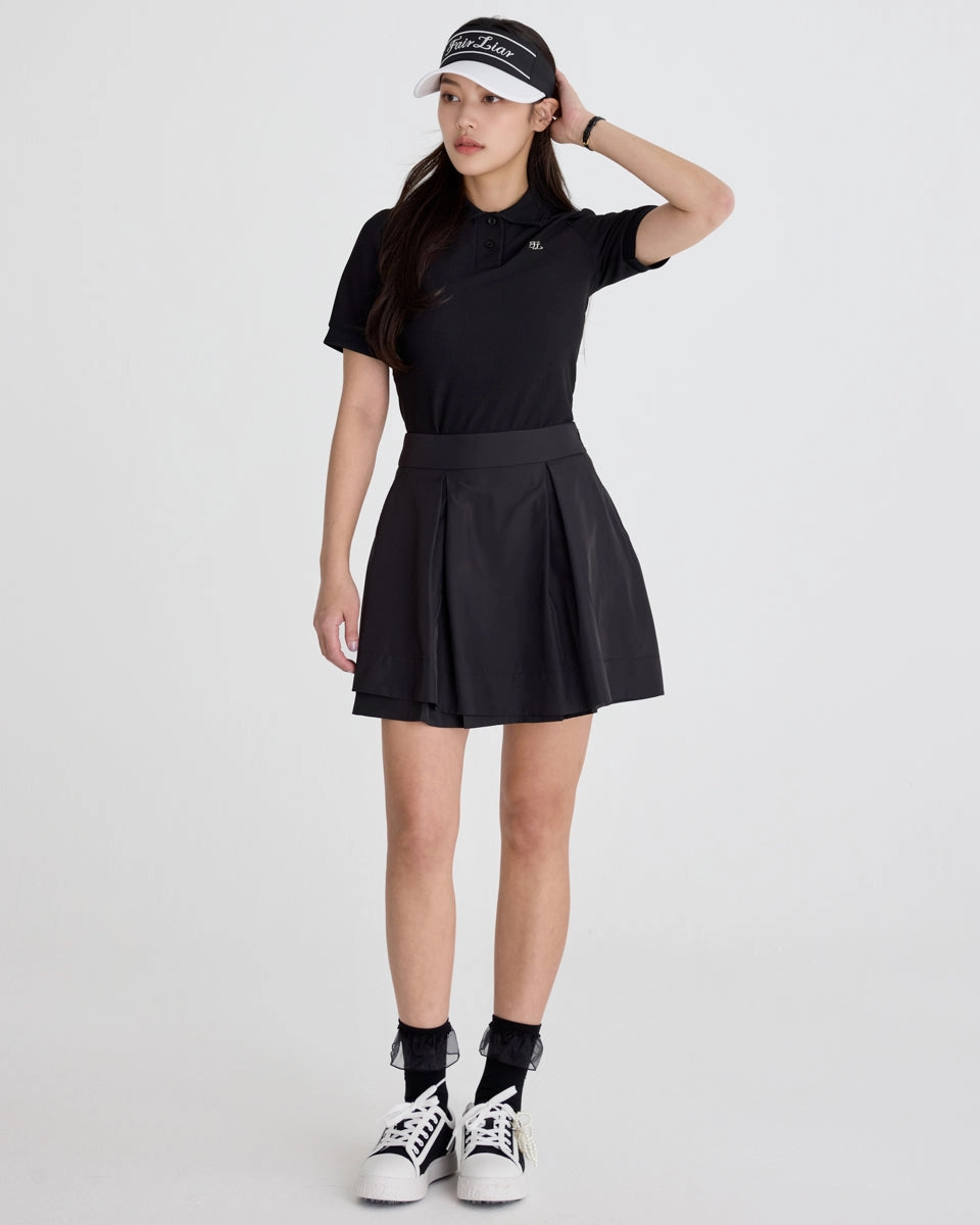 Design innovation double layer flared skirt - Black