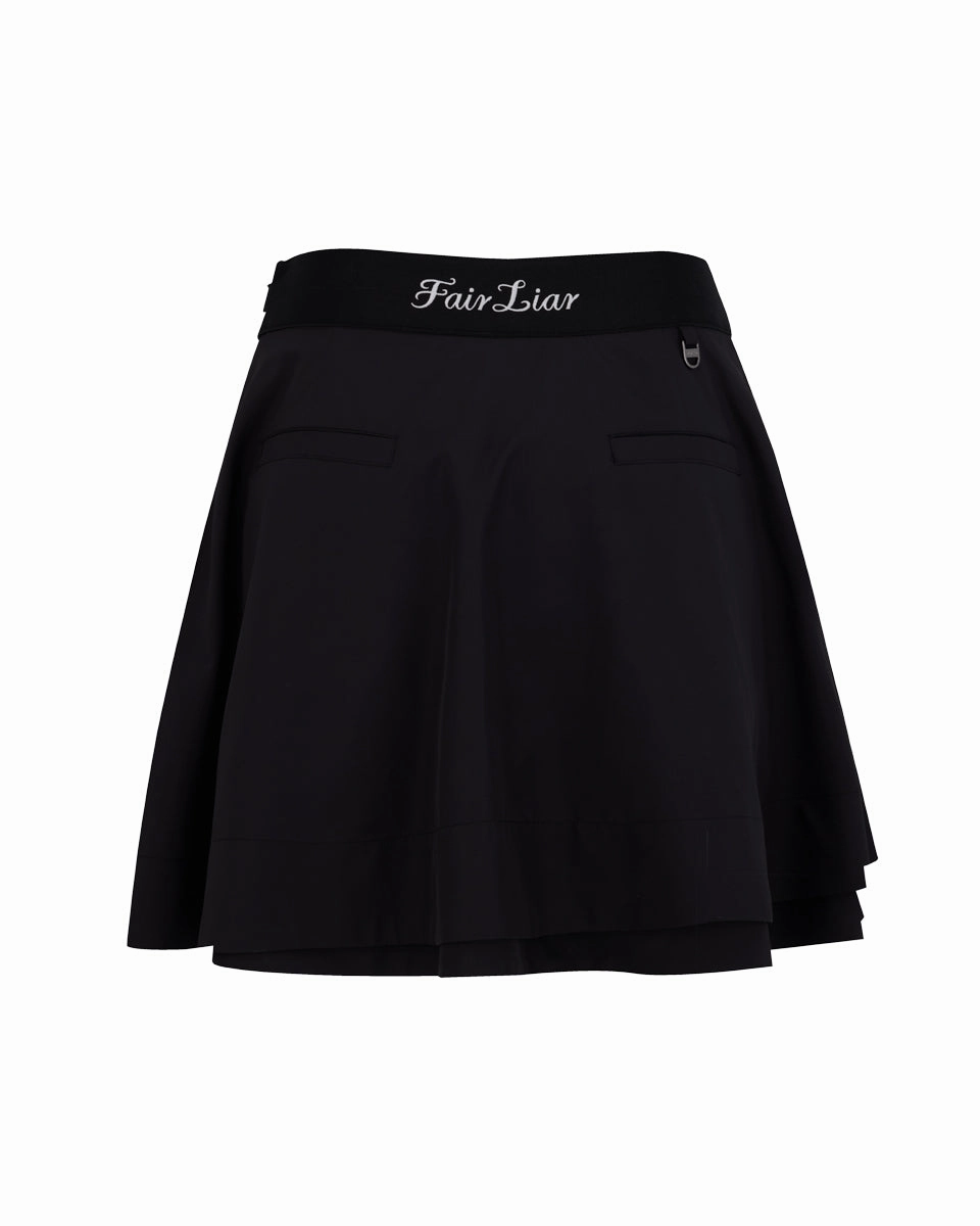 double layer flared skirt - Black Formal Event