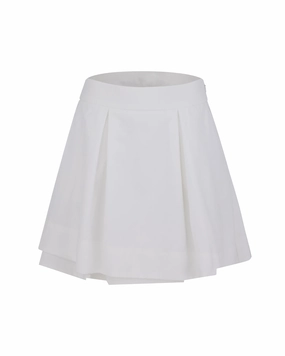 double layer flared skirt - White Minimal Vibe Clean Finish