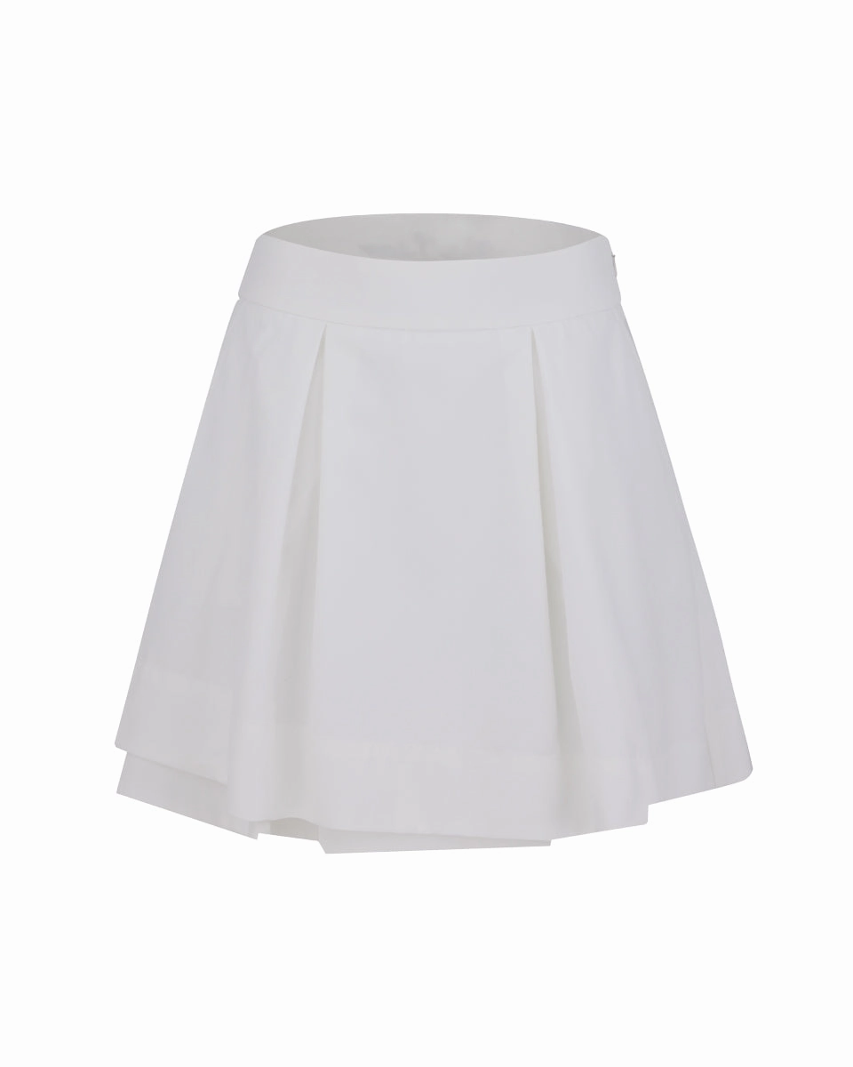 double layer flared skirt - White Minimal Vibe Clean Finish