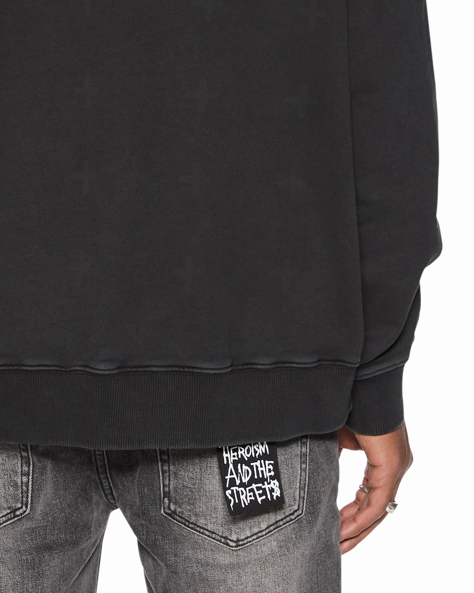 AntiPillTreatment Minimalist Cuff ELECTRIC BIGGIE HOODIE OLD BLACK